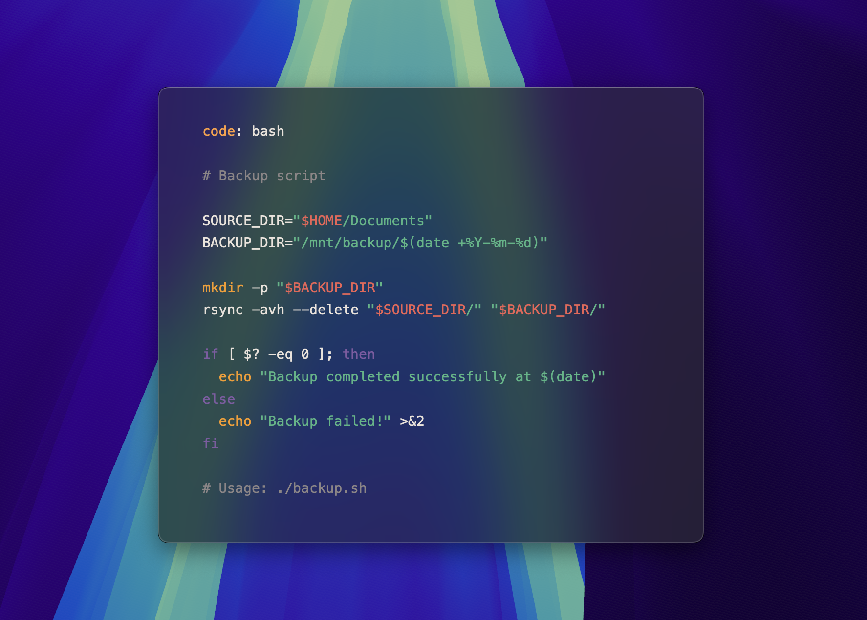 Code blocks